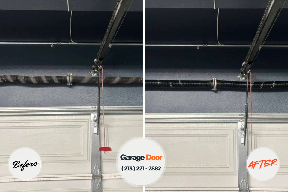 Before and after: garage door repair Rochester, PA